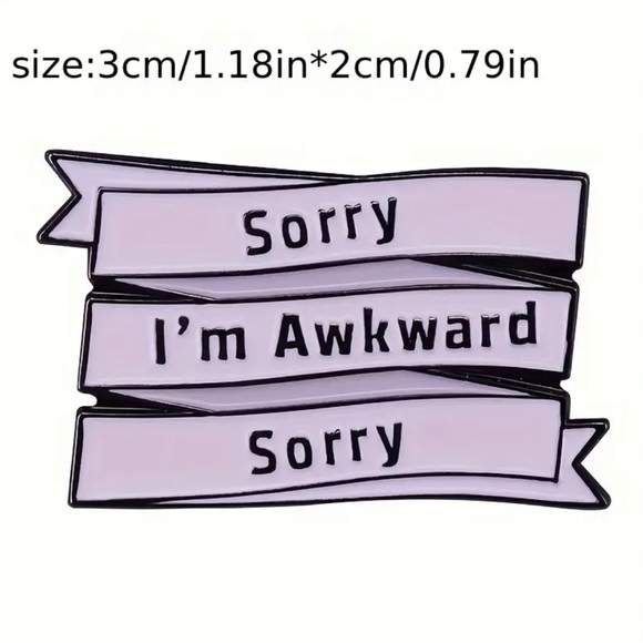 Sorry I'm Awkward Enamel Pin - Picture 4 of 4